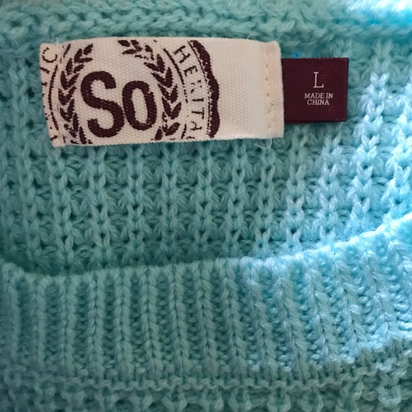 Large Aqua SO Sweater - Picture 2 of 3